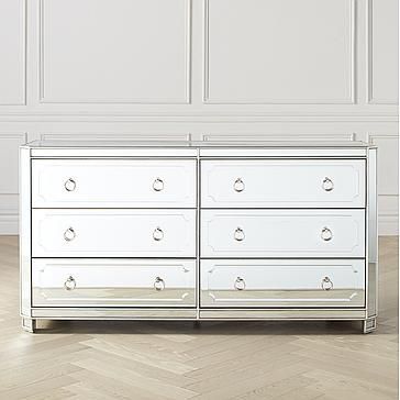 Simplicity Mirrored 6 Drawer Chest Silver Color Guide Trends