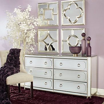 Simplicity Mirrored 6 Drawer Chest Silver Color Guide Trends