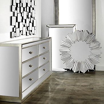 Omni Mirrored 6 Drawer Chest Bedroom Furniture Z Gallerie