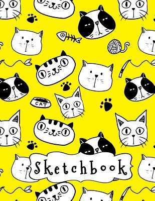 sketchbook: Sketchbook Black Cat Cute Sketchbook, 8.5 x 11, 110 Pages,  Blank Unlined Paper for Sketching, Drawing, Writing, Journaling & Doodling